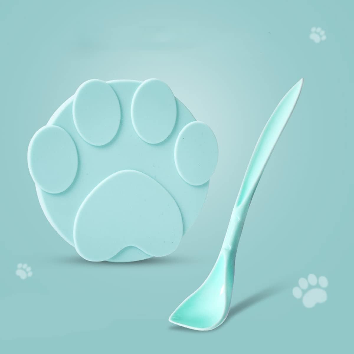 ELECDON Pet Food Can Lids and Spoons, Universal BPA Free Silicone Can Lids Covers for Dog and Cat Food, One Can Cap Fit Most Standard Size Canned Dog Cat Food (Green)