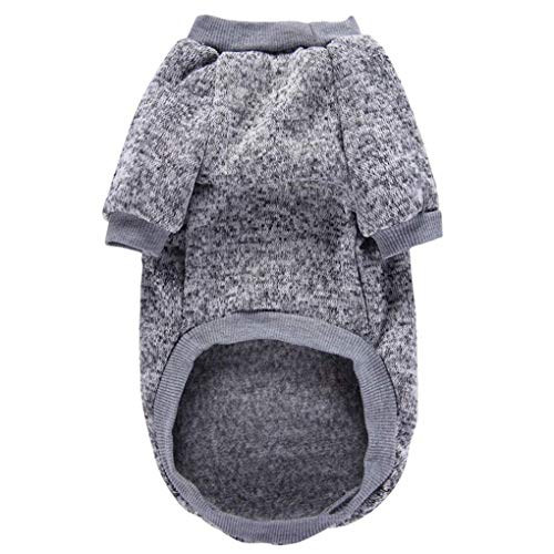 CHBORLESS (M, Grey) - Pet Dog Classic Knitwear Sweater Warm Winter Puppy Pet Coat Soft Sweater Clothing For Small Dogs