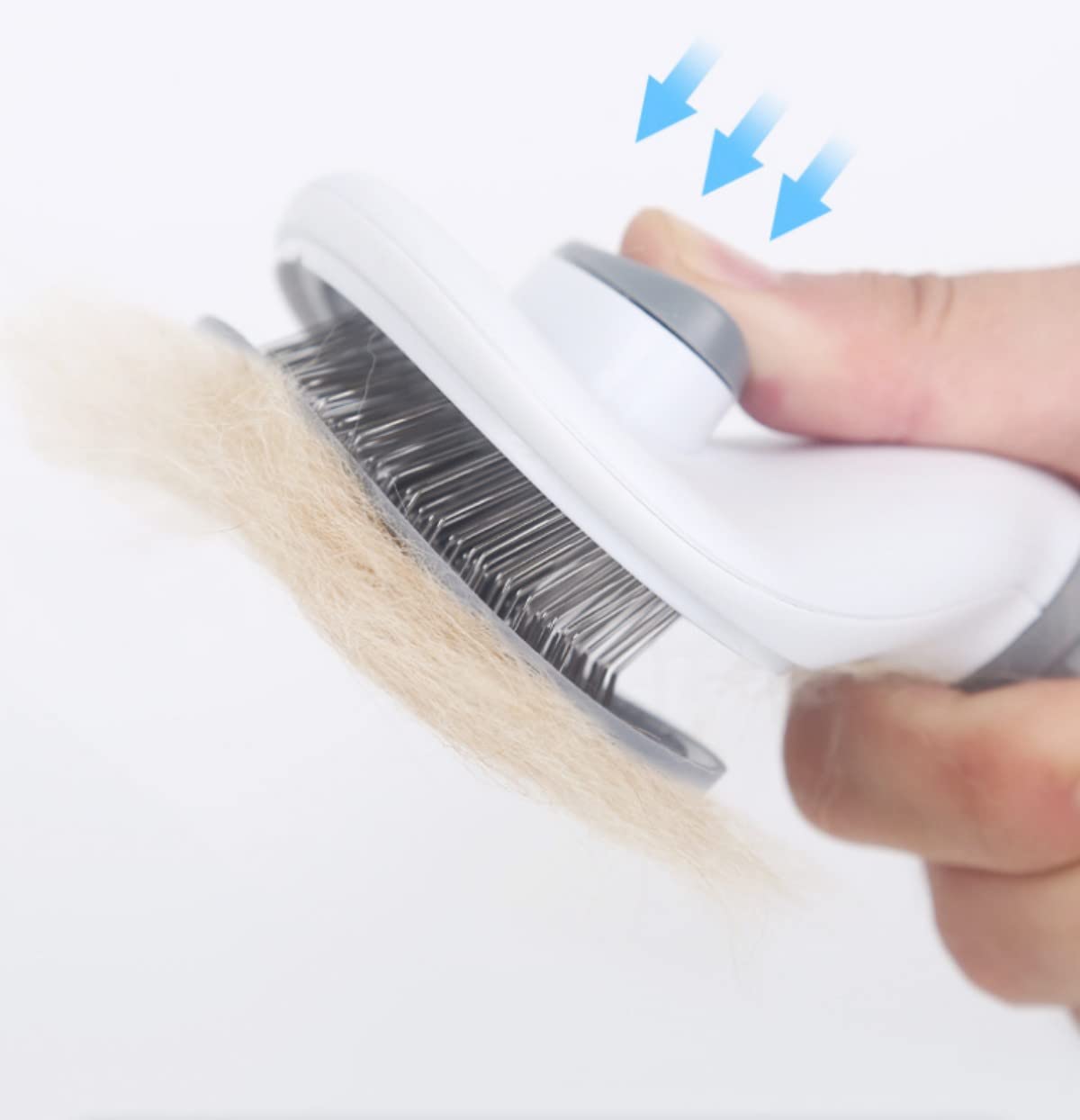 SKY TOUCH Pet Cat Brush for Shedding and Grooming, Dog Hair Removal Brush, Pet Groomer Shedding Grooming Tools Combs Rakes, Cats Brush for Short or Long Haired Removes Loose Hair & Tangles, grey