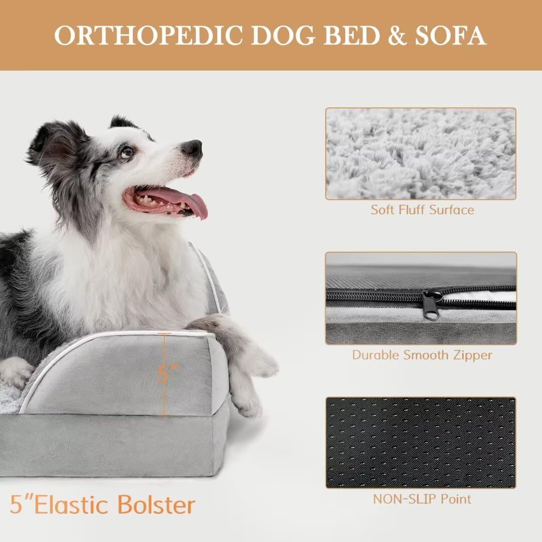 Comfort Expression XL Dog Beds for Extra Large Dogs, XL Dog Bed, Large Dog Bed Washable, Jumbo Dog Bed with Removable Cover and Zipper, Extra Large Dog Bed with Dog Bed Cover