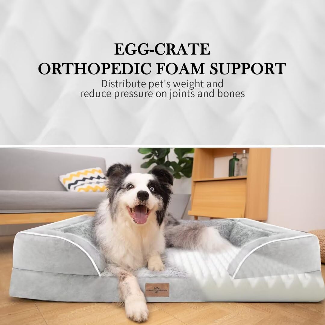 Comfort Expression XL Dog Beds for Extra Large Dogs, XL Dog Bed, Large Dog Bed Washable, Jumbo Dog Bed with Removable Cover and Zipper, Extra Large Dog Bed with Dog Bed Cover