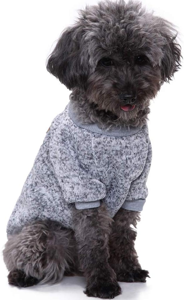 CHBORLESS (M, Grey) - Pet Dog Classic Knitwear Sweater Warm Winter Puppy Pet Coat Soft Sweater Clothing For Small Dogs