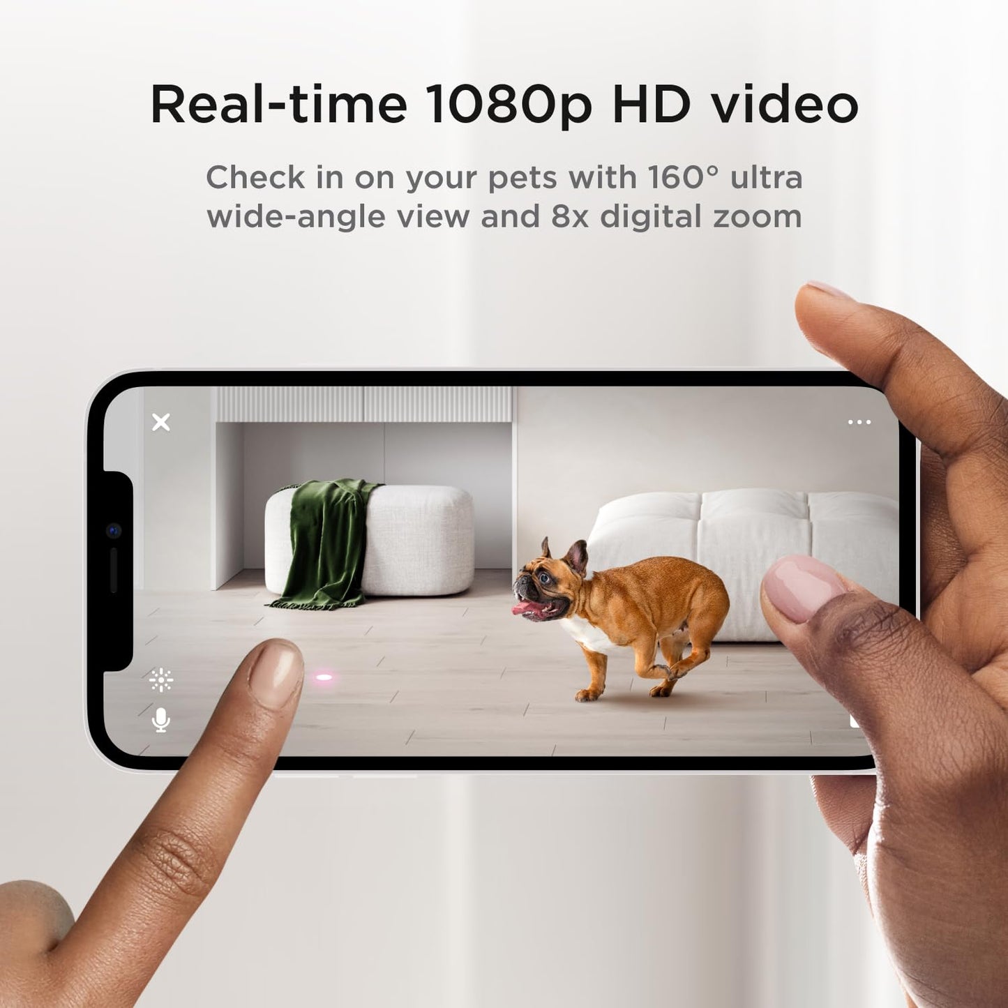 Petcube Cats and Dogs 1080P HD Video 2-Way Audio Sound/Motion Alerts Night Vision Pet Monitoring Wi-Fi Camera with Laser Toy