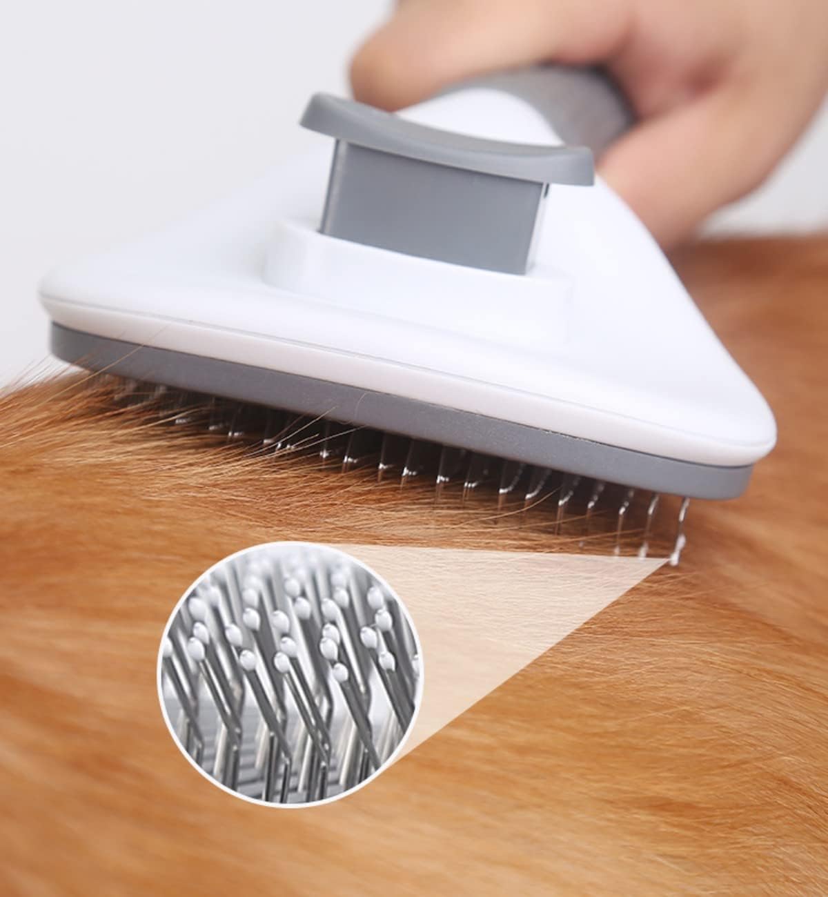 SKY TOUCH Pet Cat Brush for Shedding and Grooming, Dog Hair Removal Brush, Pet Groomer Shedding Grooming Tools Combs Rakes, Cats Brush for Short or Long Haired Removes Loose Hair & Tangles, grey