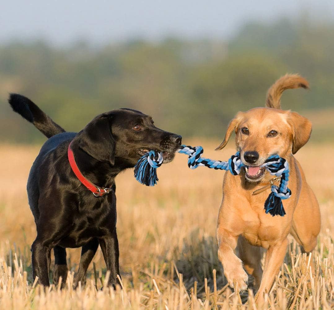 BMAG Dog Rope Toys for Aggressive Chewers, Interactive Heavy Duty Dog Toys for Medium Large Dogs, Tough Twisted Rope Toy with 5 Knots