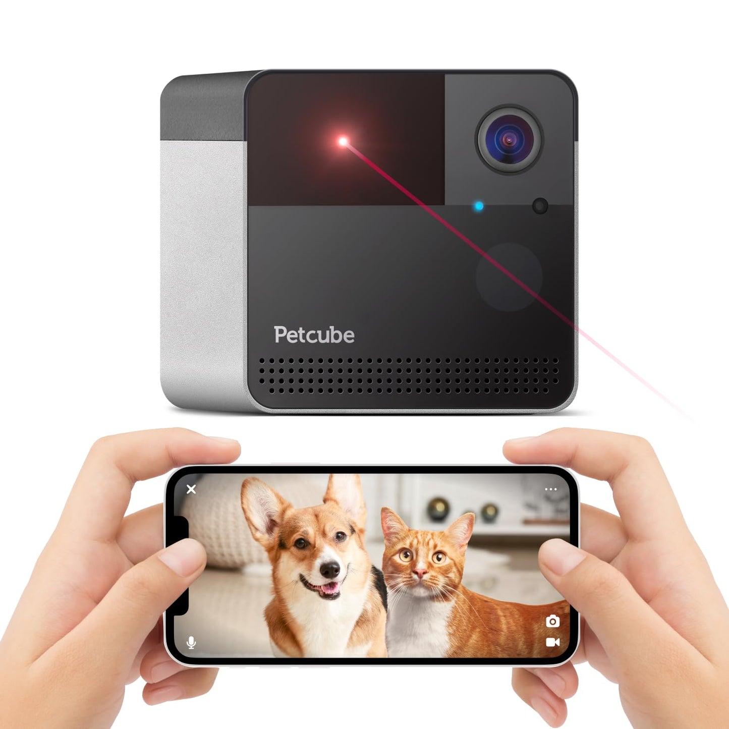 Petcube Cats and Dogs 1080P HD Video 2-Way Audio Sound/Motion Alerts Night Vision Pet Monitoring Wi-Fi Camera with Laser Toy
