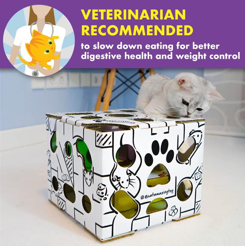 Cat Amazing Sliders β Puzzle Toy for Indoor Cats β Treat Box Interactive Maze β Enrichment Feeder β Best Cat Toy Ever!