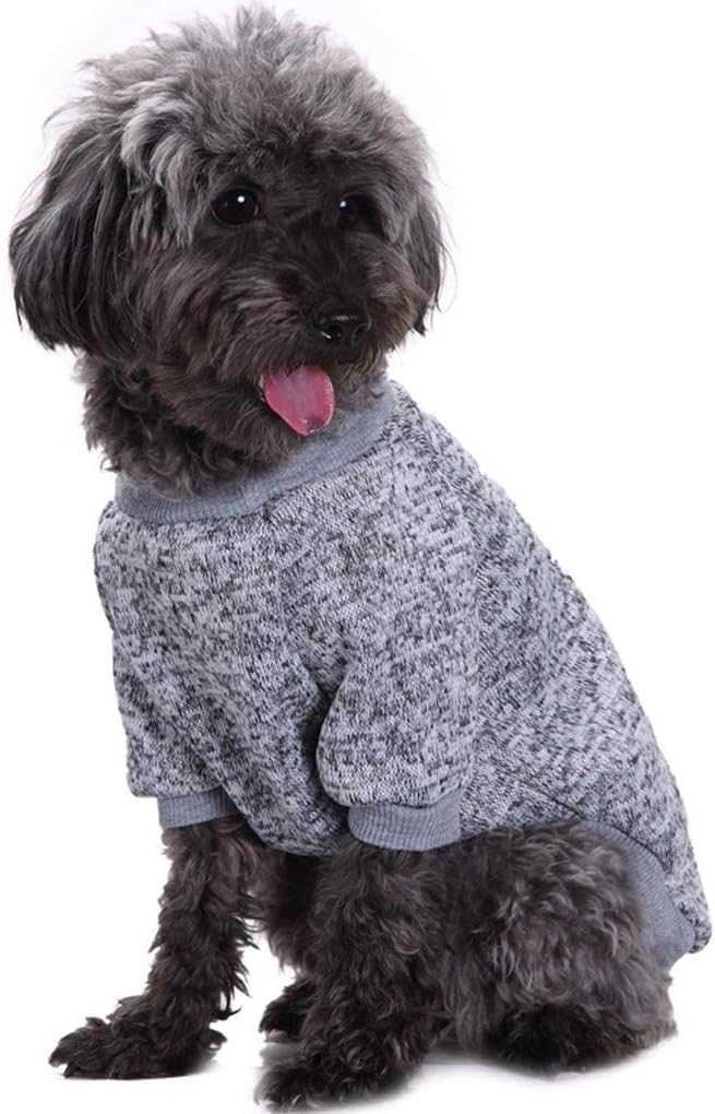 CHBORLESS (M, Grey) - Pet Dog Classic Knitwear Sweater Warm Winter Puppy Pet Coat Soft Sweater Clothing For Small Dogs