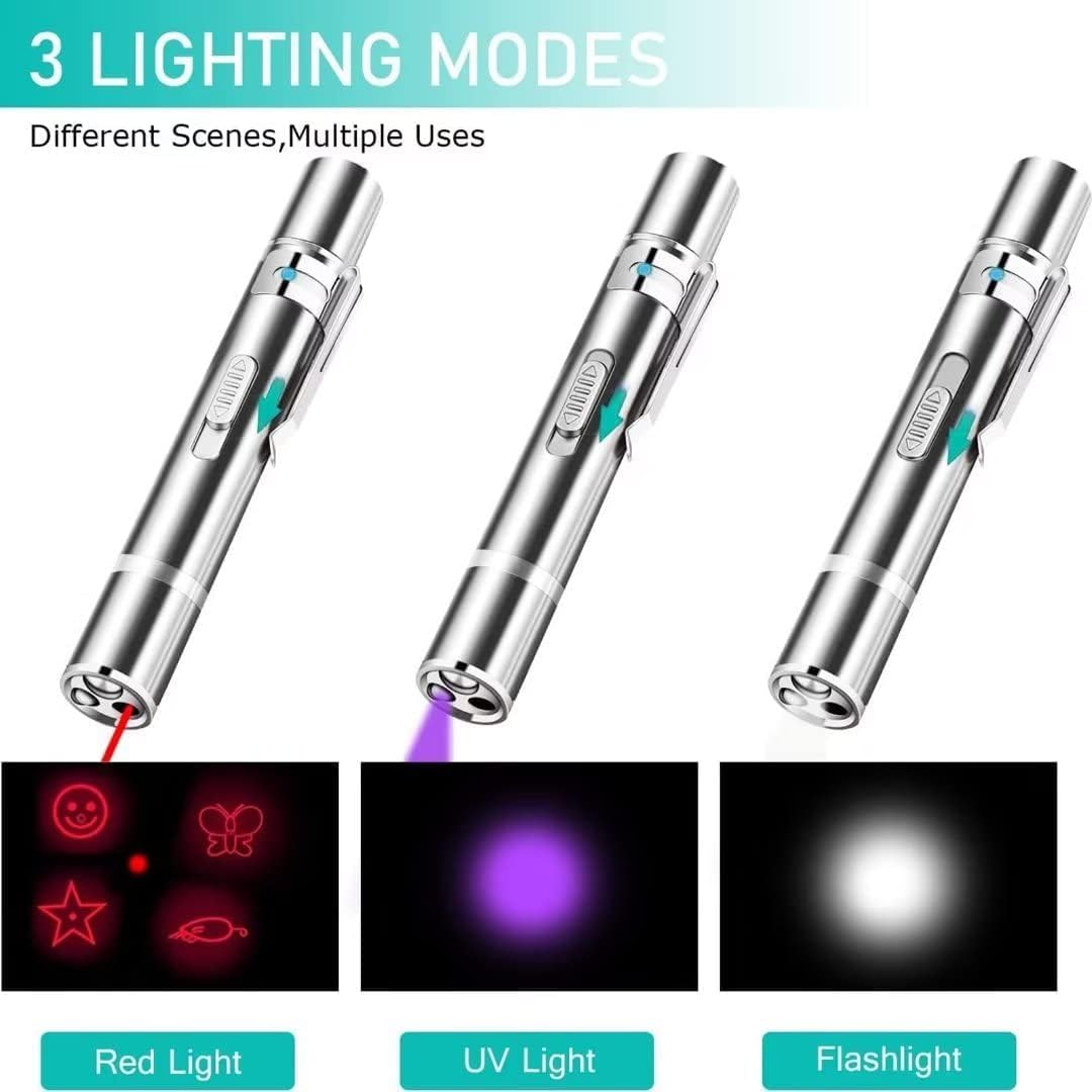 Mumoo Bear Cat Toys, Laser Pointer with 5 Adjustable Patterns, USB Recharge Laser, Long Range and 3 Modes Training Chaser Interactive Toy, Dog Laser Toy