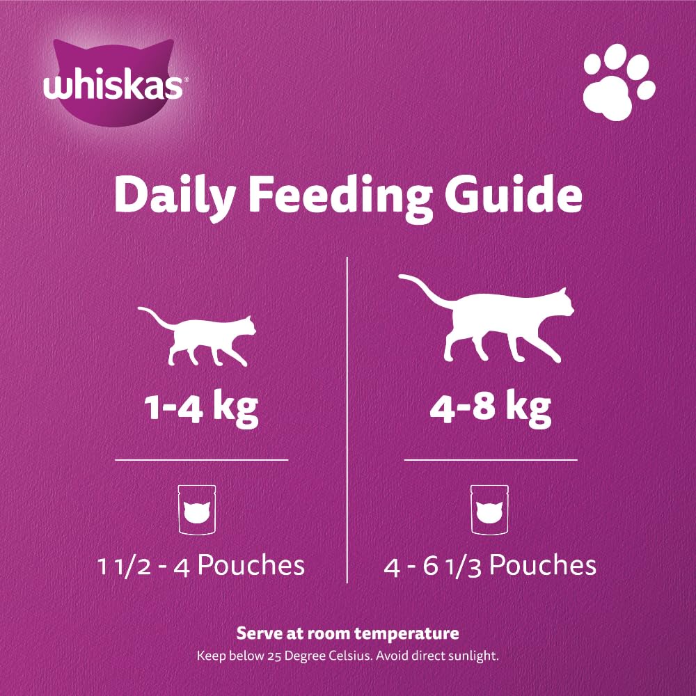 Whiskas Oceanfish in Jelly Wet Cat Food Pack of 12x80g, Wet Food for 1+ Years Adult Cats, Complete and Balanced Nutrition
