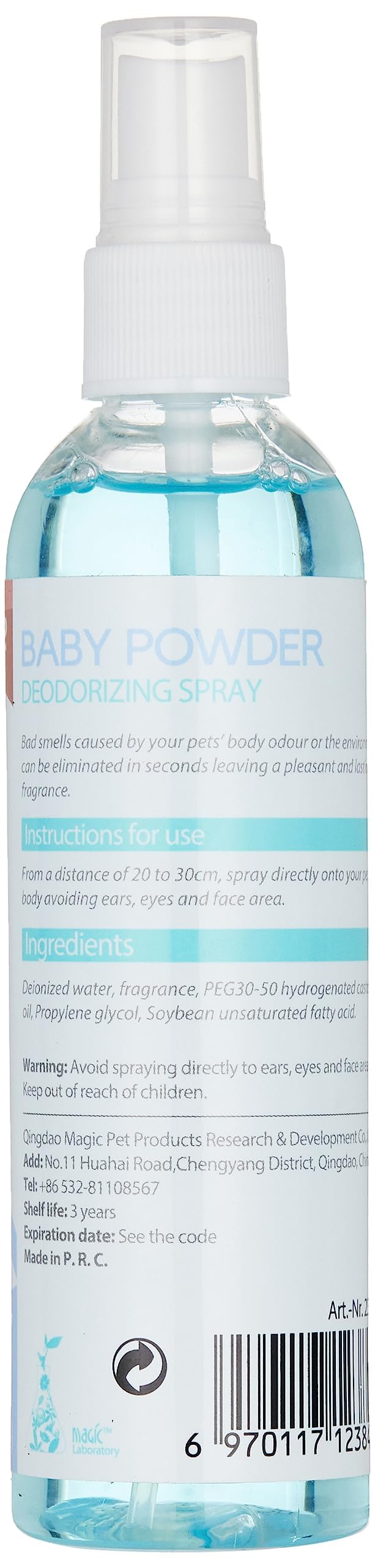 Bioline Baby Powder 118 ml,Deodorizing Pet Spray, Whiteblue