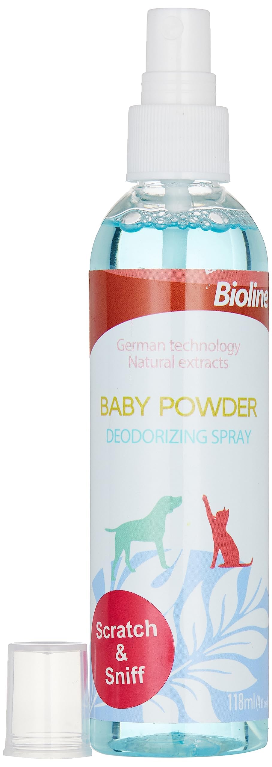 Bioline Baby Powder 118 ml,Deodorizing Pet Spray, Whiteblue