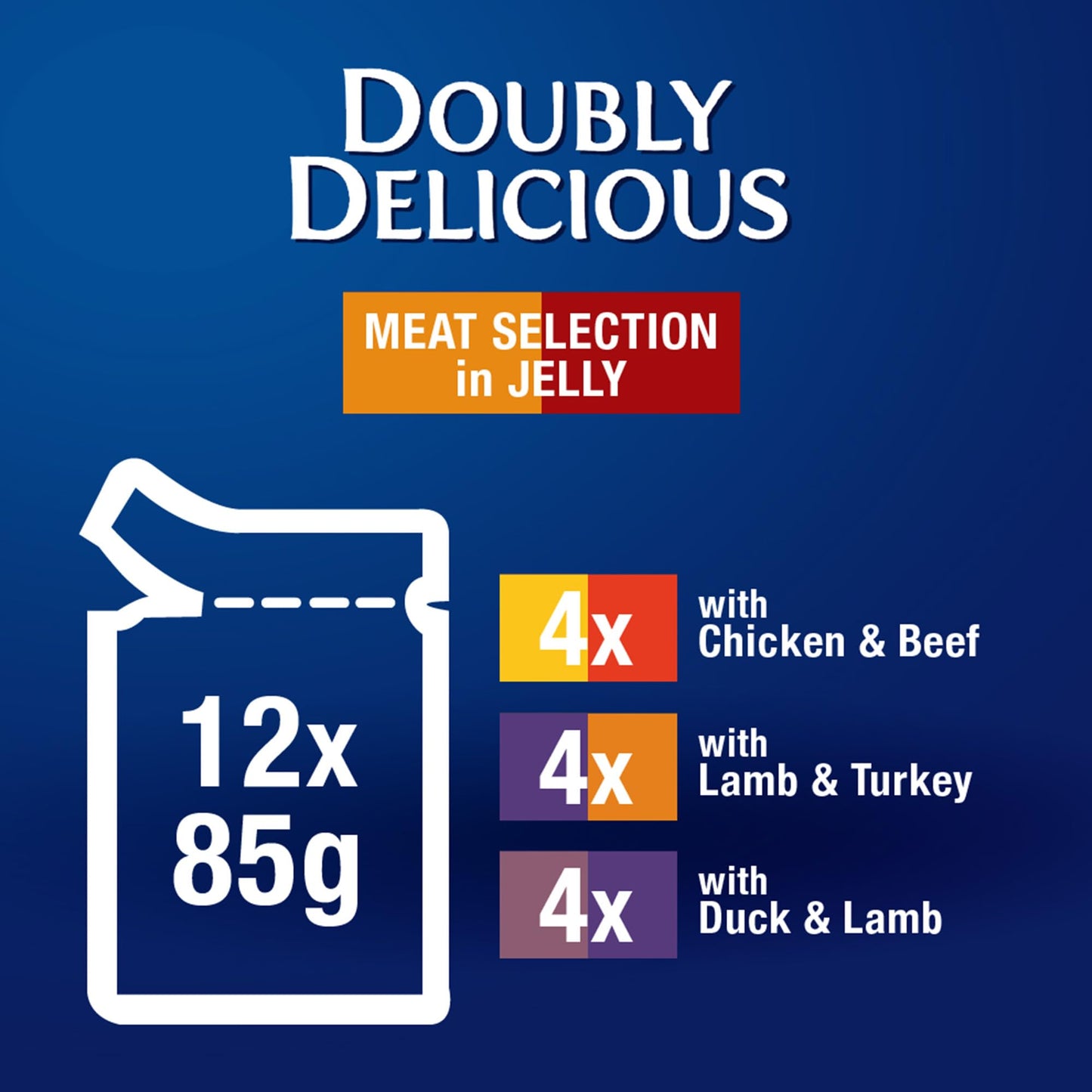 Purina Felix As Good As It Look Doubly Delicious Wet Cat Food Meat Selections 85g (Pack of 12)