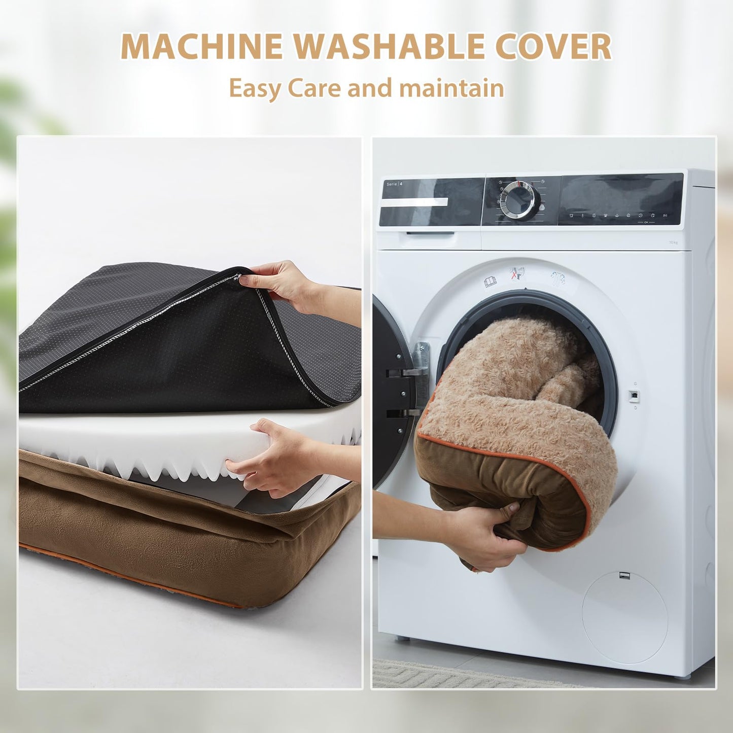 BFPETHOME Orthopedic Dog Bed for Extra Large Dogs-Big Waterproof Sofa Dog Bed with Removable Washable Cover, Large Dog Bed with Waterproof Lining and Nonskid Bottom, Pet Bed for Large Dogs.