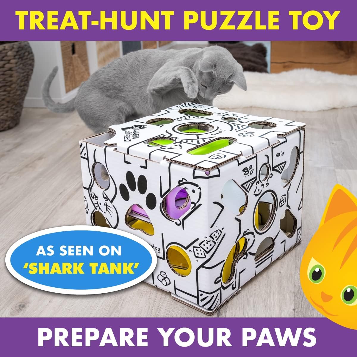 Cat Amazing Sliders β Puzzle Toy for Indoor Cats β Treat Box Interactive Maze β Enrichment Feeder β Best Cat Toy Ever!
