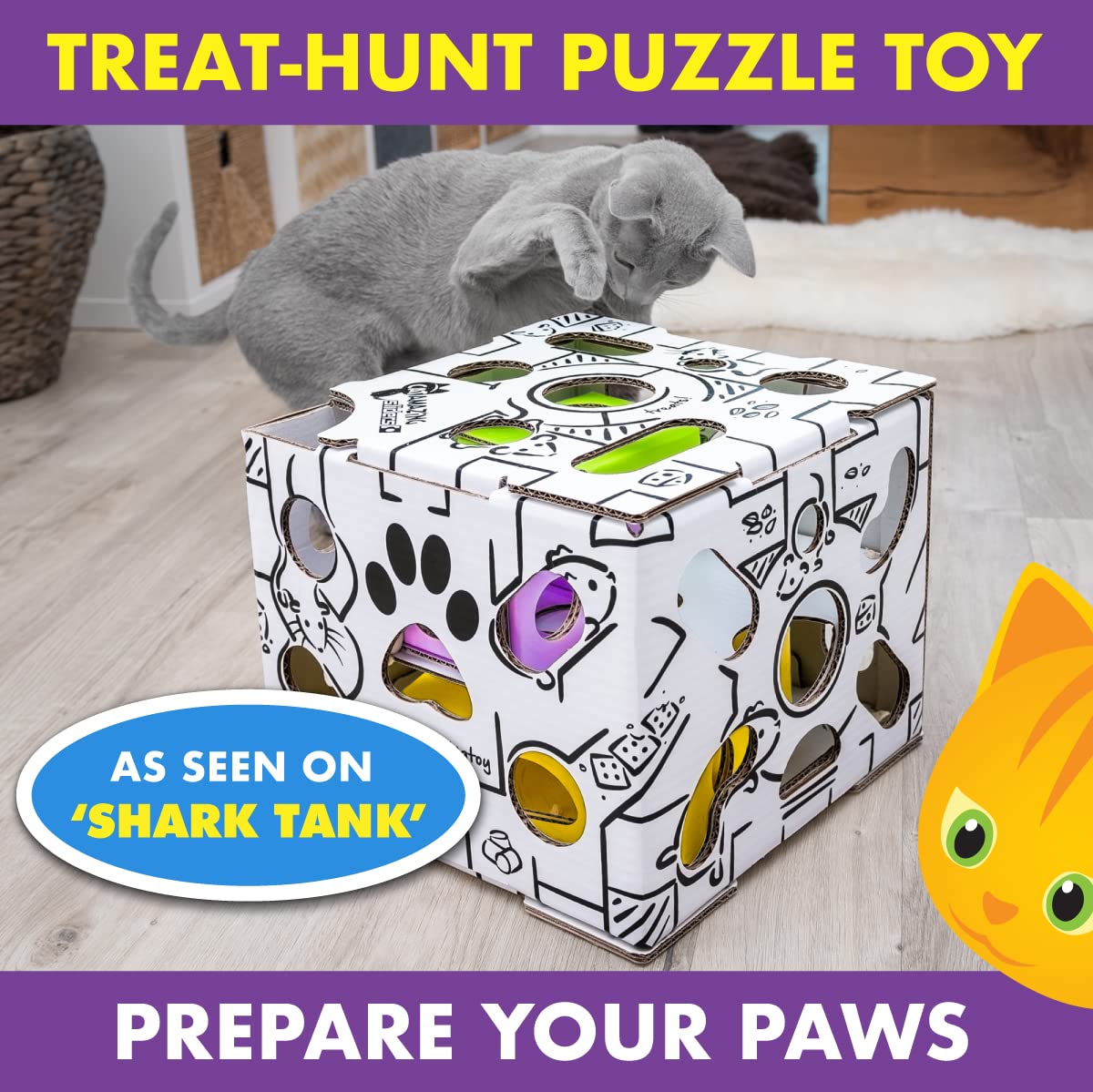 Cat Amazing Sliders β Puzzle Toy for Indoor Cats β Treat Box Interactive Maze β Enrichment Feeder β Best Cat Toy Ever!