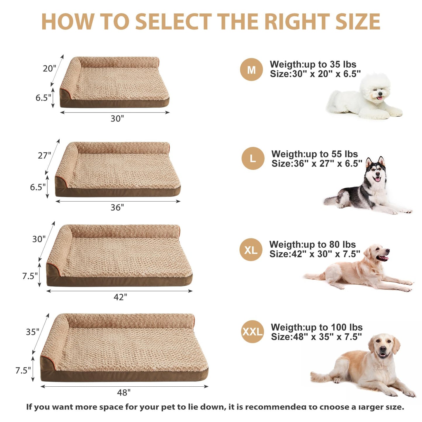 BFPETHOME Orthopedic Dog Bed for Extra Large Dogs-Big Waterproof Sofa Dog Bed with Removable Washable Cover, Large Dog Bed with Waterproof Lining and Nonskid Bottom, Pet Bed for Large Dogs.