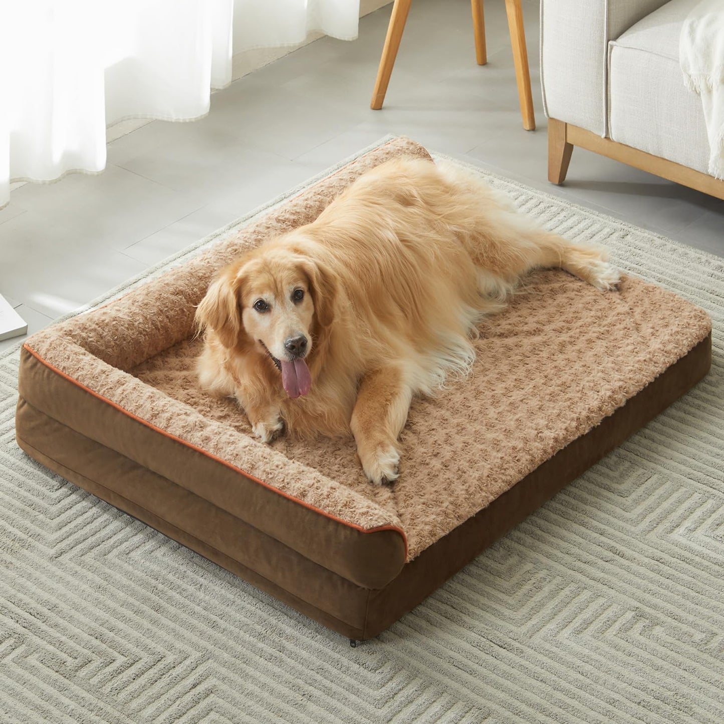 BFPETHOME Orthopedic Dog Bed for Extra Large Dogs-Big Waterproof Sofa Dog Bed with Removable Washable Cover, Large Dog Bed with Waterproof Lining and Nonskid Bottom, Pet Bed for Large Dogs.