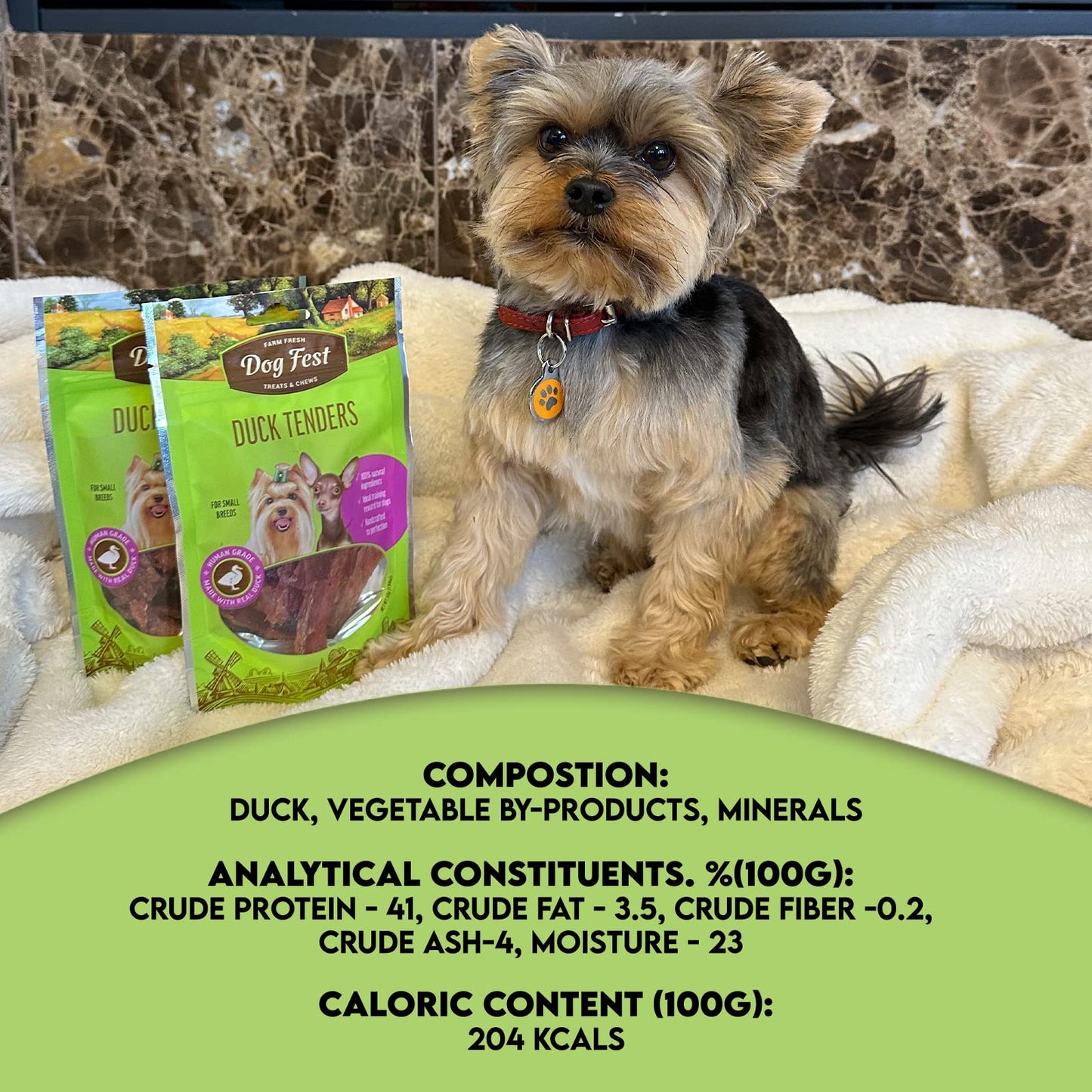 Dog Fest Duck tenders for mini-dogs - 55g -1.94oz
