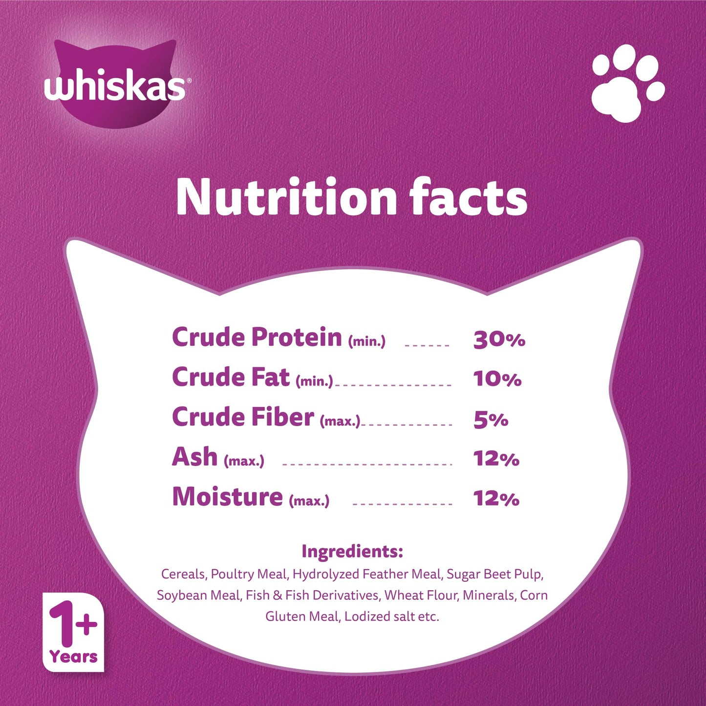 Whiskas Ocean Fish Dry Cat Food, Bag of 1.2Kg, for Adult Cats 1+ Years, Complete Nutrition and Great Taste Cat Dry Food