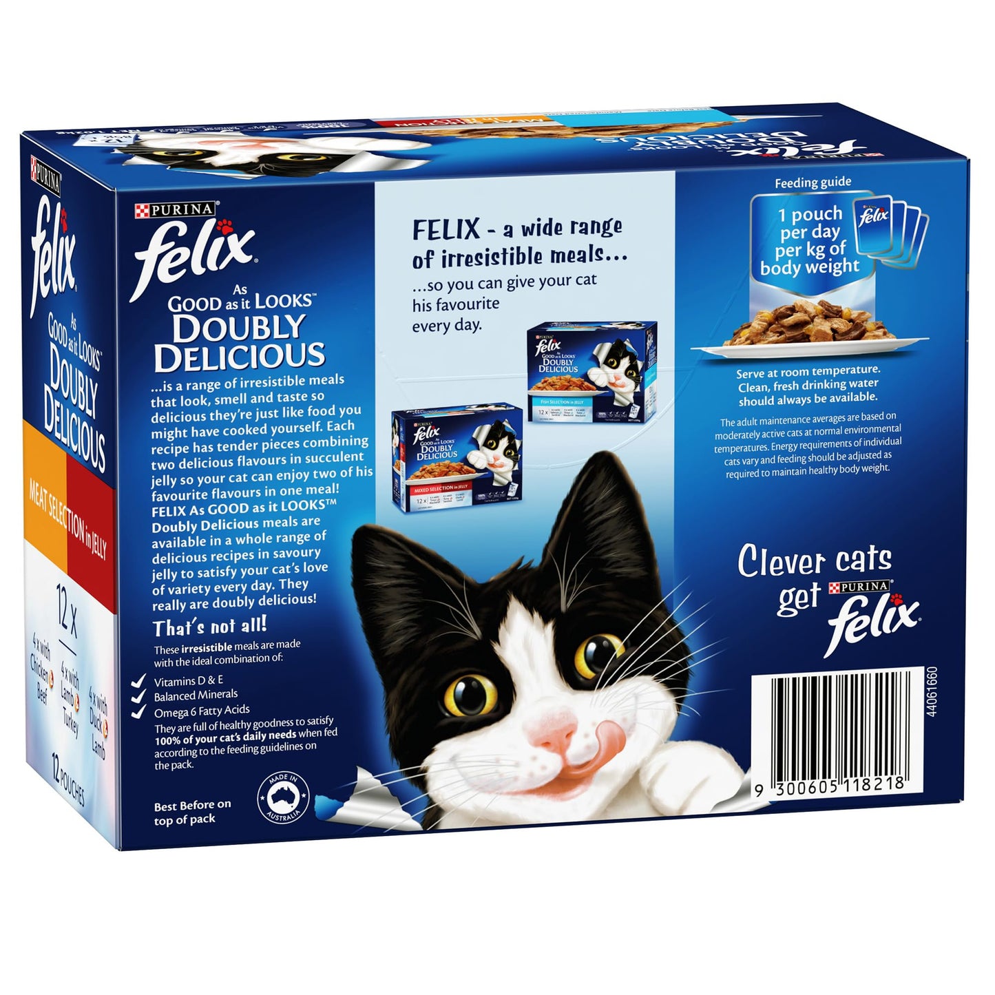 Purina Felix As Good As It Look Doubly Delicious Wet Cat Food Meat Selections 85g (Pack of 12)