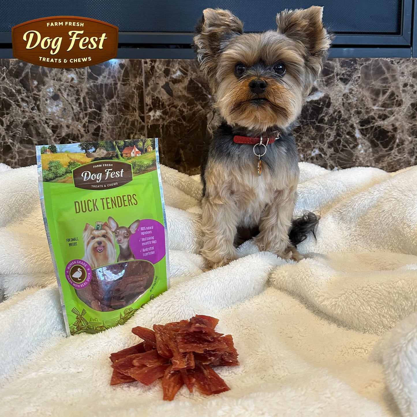 Dog Fest Duck tenders for mini-dogs - 55g -1.94oz