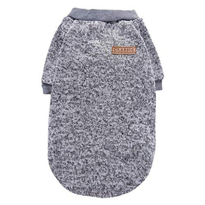 CHBORLESS (M, Grey) - Pet Dog Classic Knitwear Sweater Warm Winter Puppy Pet Coat Soft Sweater Clothing For Small Dogs