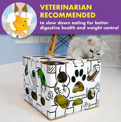 Cat Amazing Sliders – Puzzle Toy for Indoor Cats – Treat Box Interactive Maze – Enrichment Feeder – Best Cat Toy Ever!