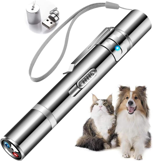 Mumoo Bear Cat Toys, Laser Pointer with 5 Adjustable Patterns, USB Recharge Laser, Long Range and 3 Modes Training Chaser Interactive Toy, Dog Laser Toy