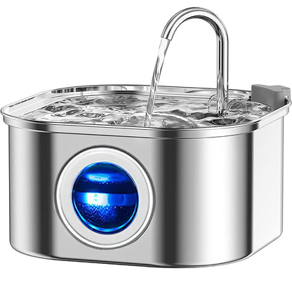 Beauenty Cat Water Fountain,Stainless Steel Pet Fountain with Quiet Pump,3.2L/108oz Large Capacity Pet Water Dispenser Suitable for Indoor Use (A)