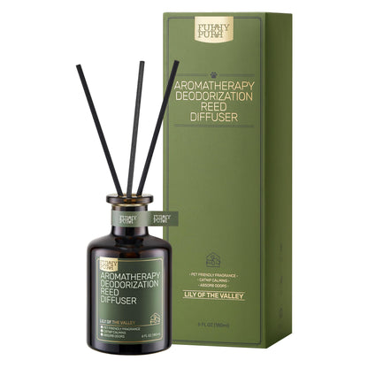 Furry Purr Reed Diffuser for Pet Odor Elimination, Pets Friendly Air Freshening Reed Diffuser for Pet Household, Catnip Calming Pet Deodorizer Reed Diffuser Set, Long Lasting Love Your Pets, 6 oz