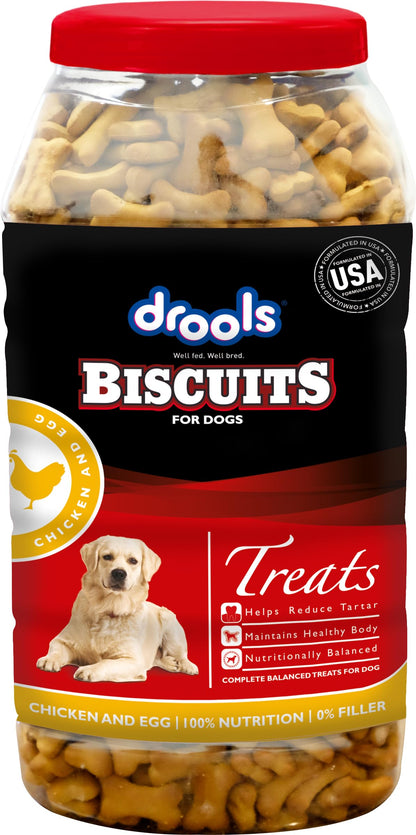 Drools Dog Treat Biscuits, Real Chicken, 800Gm Biscuit | Oven Baked, Crunchy, No Artificial Ingredient, Prevents Tartar Build-Up | Best For Training & Rewarding | For Puppy & Adult Dog