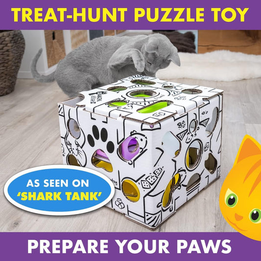 Cat Amazing Sliders – Puzzle Toy for Indoor Cats – Treat Box Interactive Maze – Enrichment Feeder – Best Cat Toy Ever!