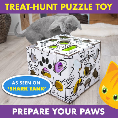 Cat Amazing Sliders – Puzzle Toy for Indoor Cats – Treat Box Interactive Maze – Enrichment Feeder – Best Cat Toy Ever!