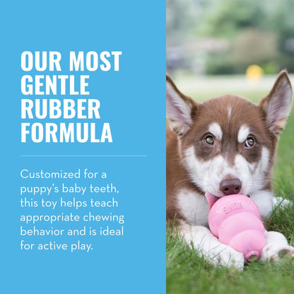 KONG Puppy - Natural Teething Rubber Chew Toy for Dogs - Stuffable Dog Toy for Extended Playtime - Chew & Fetch Toy for Puppies - for XS Puppies - Pink