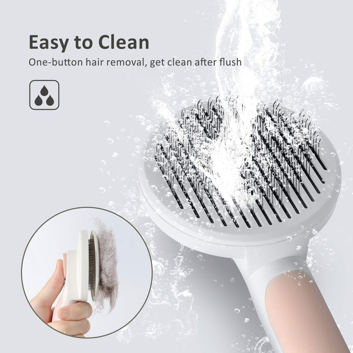 Baytion Pet Grooming Brush, Cats Dogs Brushes for Long Haired & Short Hair, Supple Stainless Steel Bristles Quick Cleaning of the Brush to Remove Tangles Dead Undercoat and Dirt