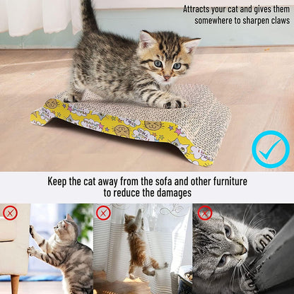 Mumoo Bear Cat Scratching Board Lounger Sofa Bed, Reversible Pads - Premium Cardboard Construction