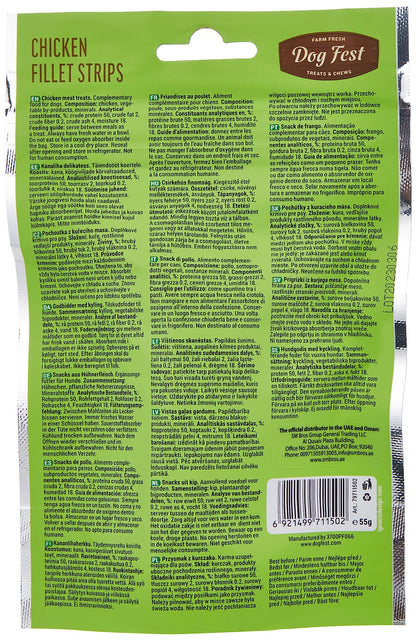 Padovan Dog Fest Chicken Fillets Stripes Dog Treat 55 gm