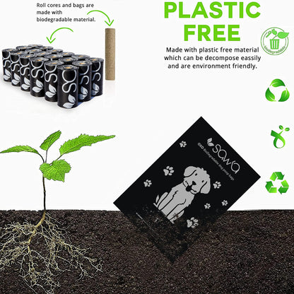 SAWA Dog Poop Bags, Lavender Scented with Dispenser 20 Rolls 300 Pack of Thick Poo Bags and Leash Clip for Doggy Cat Puppy Large Biodegradable leak Proof Eco- Friendly Dog Waste Bags, Pet Dog Supplies