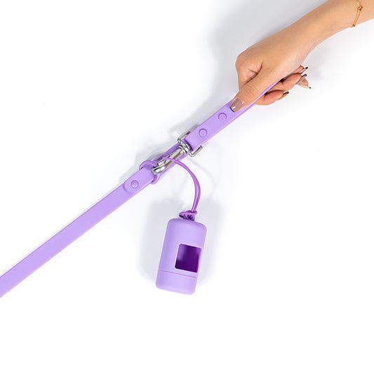 This trendy poop bag carrier is perfect for your every day’s walks. It is easy to attach to your leash and easy to refill.  It's beautifully designed with great colors,  durable and  waterproof.