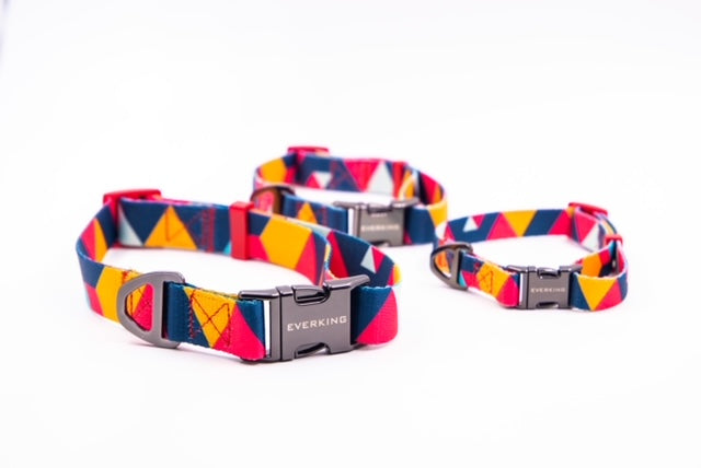 Make walks safer, more enjoyable and more stylish for your dog with the Everking dog collar. This colorful collar is strong and sturdy, durable, light weight and offers you more control while the two of you enjoy walks together. You'll also enjoy its fun geometric design. 
