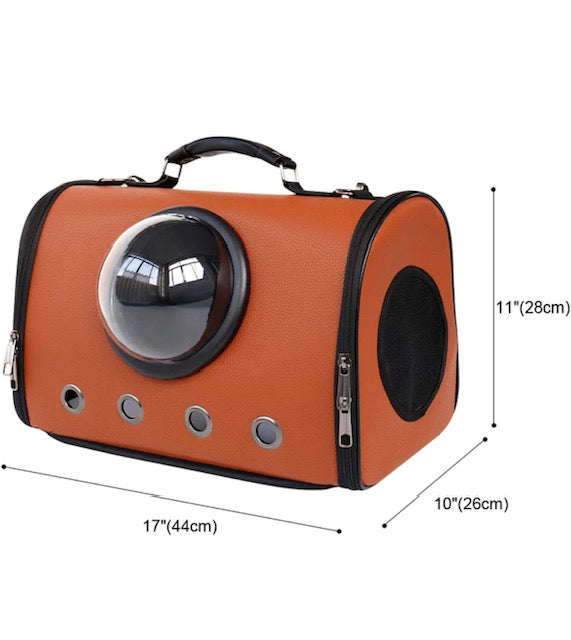 The “Space Bag” - pet carrier is designed to provide a safe and comfortable outdoor experience for you and your furr-baby when visiting outdoor spaces, on vacation, hiking or camping or even while traveling by plane. It features a bubble window to let your pet enjoy the view during your outings, which helps to minimize pet’s anxiety in a confined space, its four soft sides with mesh panels makes it more breathable and well aerated.  