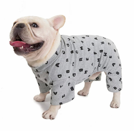 “The Lounger Alphabet” Dog Pajama, Dog Lounger