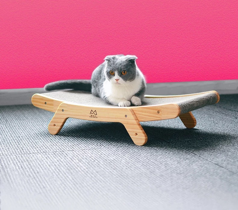 This adjustable wooden cat scratcher is well designed, comfortable, and multi-functional. The scratching board has a reversible design and is equipped with an anti-slip base ensuring a long-lasting use. It can be adjusted in different positions making it fun, playful, and enjoyable to your furr-baby.